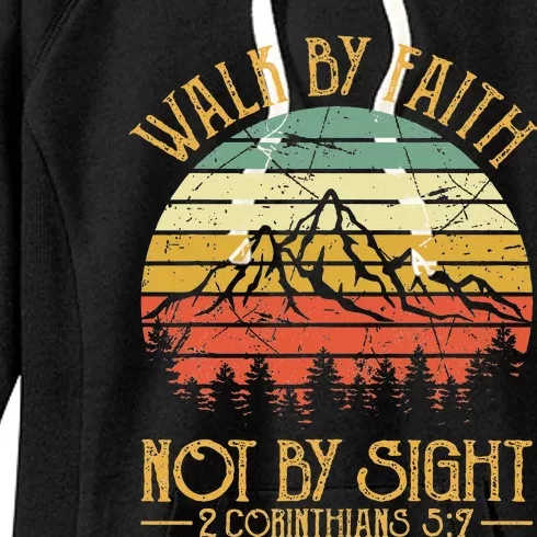 Walk By Faith Not By Sight T Bible Verse Gift Christian Women's Fleece Hoodie