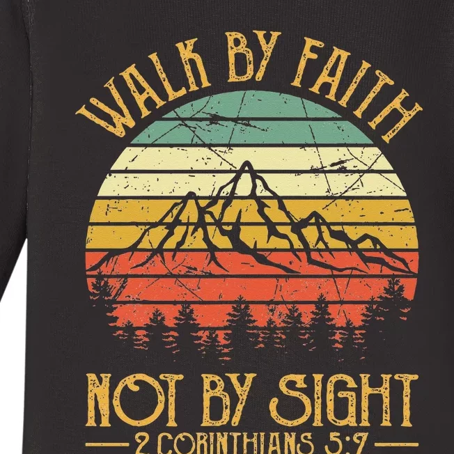 Walk By Faith Not By Sight T Bible Verse Gift Christian Baby Long Sleeve Bodysuit