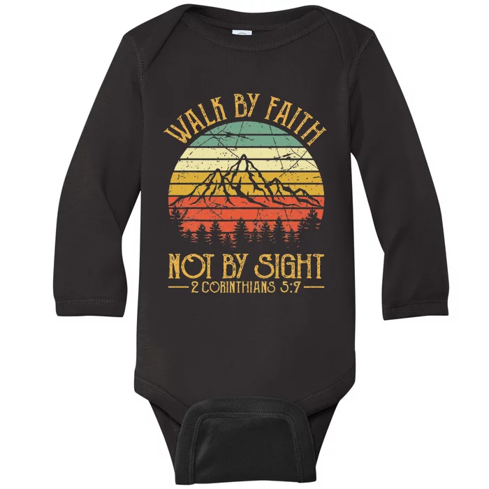 Walk By Faith Not By Sight T Bible Verse Gift Christian Baby Long Sleeve Bodysuit