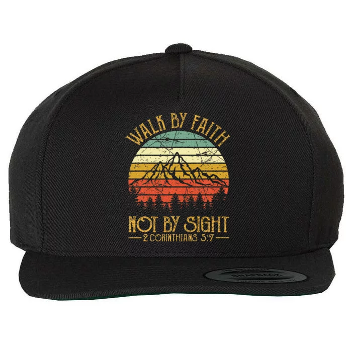 Walk By Faith Not By Sight Bible Verse Gift Christian Wool Snapback Cap