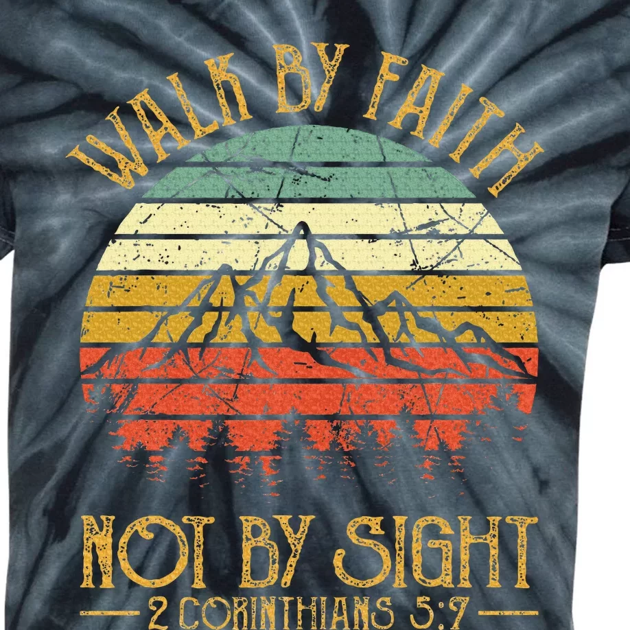 Walk By Faith Not By Sight Bible Verse Gift Christian Kids Tie-Dye T-Shirt