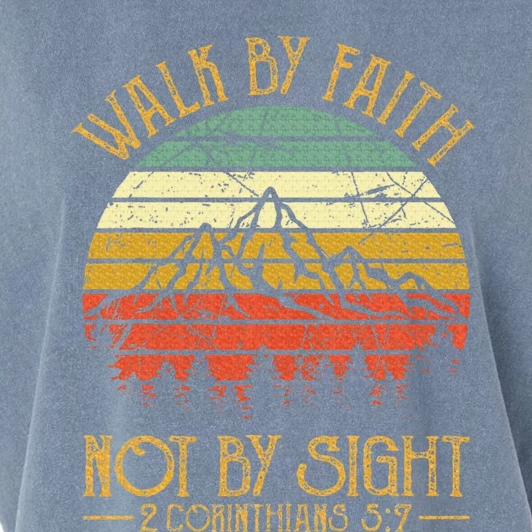 Walk By Faith Not By Sight Bible Verse Gift Christian Garment-Dyed Women's Muscle Tee