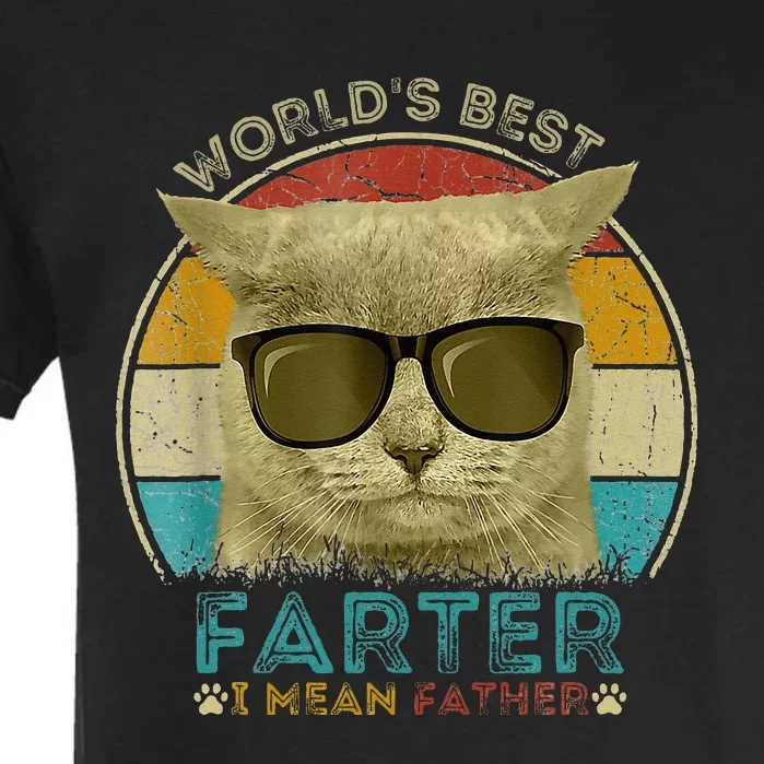 Worlds Best Farter I Mean Father Best Cat Dad Ever Garment-Dyed Heavyweight T-Shirt