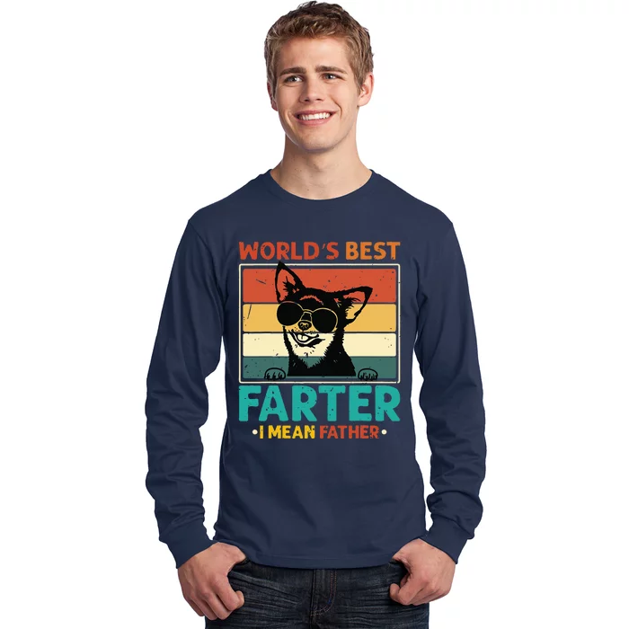 Worlds Best Farter I Mean Father Best Dad Ever Cool Dog Long Sleeve Shirt