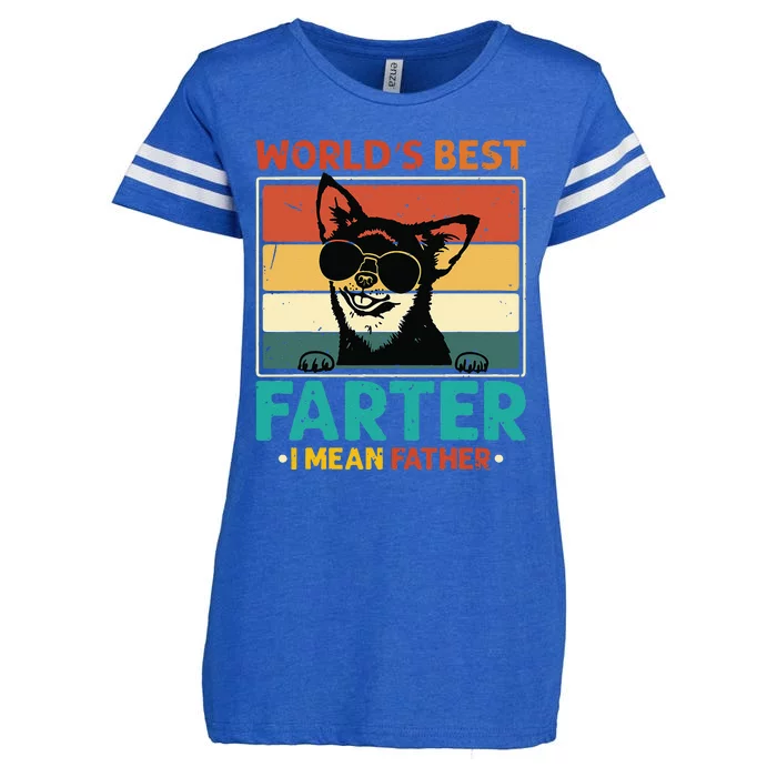 Worlds Best Farter I Mean Father Best Dad Ever Cool Dog Enza Ladies Jersey Football T-Shirt