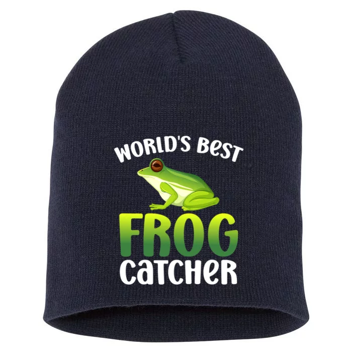 World's Best Frog Catcher Boys Girls Frog Hunter Short Acrylic Beanie