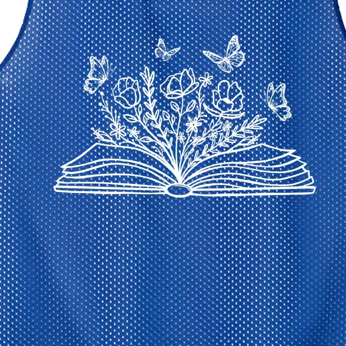 Wildflower Book Funny Reading Book Lover Butterfly Gift Mesh Reversible Basketball Jersey Tank