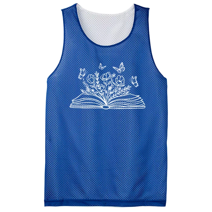 Wildflower Book Funny Reading Book Lover Butterfly Gift Mesh Reversible Basketball Jersey Tank