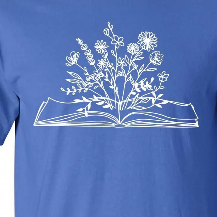 Wildflower Book Funny Reading Book Lover Funny Gift Tall T-Shirt