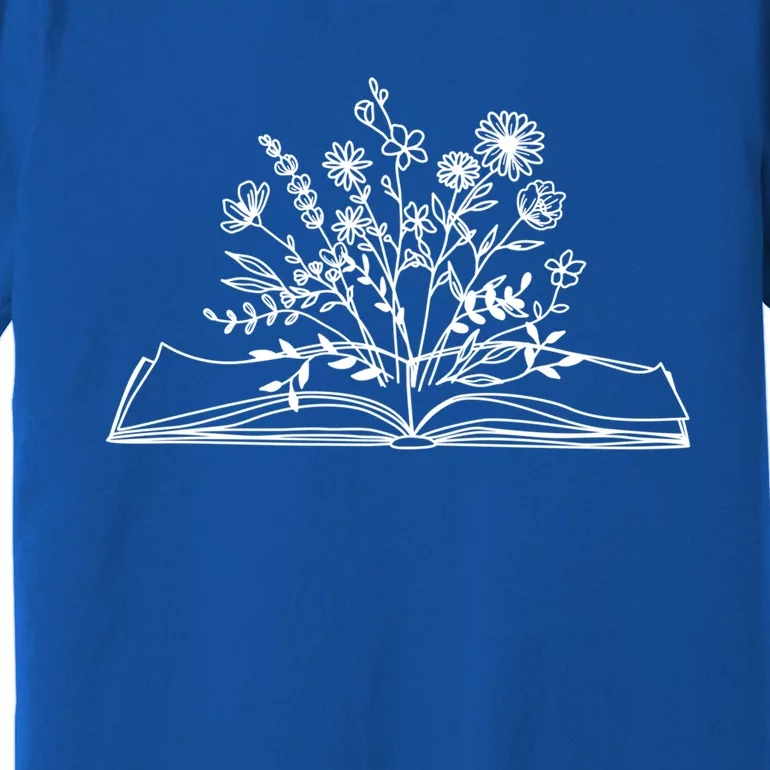 Wildflower Book Funny Reading Book Lover Funny Gift Premium T-Shirt