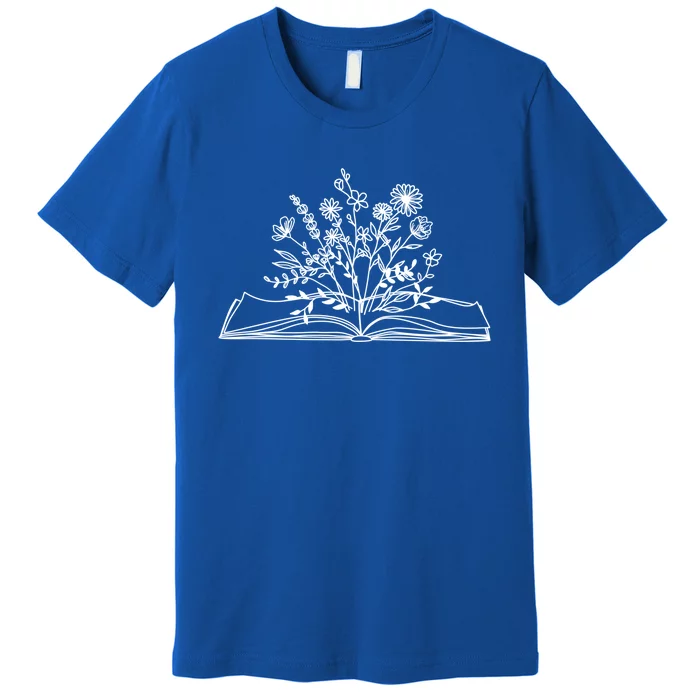 Wildflower Book Funny Reading Book Lover Funny Gift Premium T-Shirt