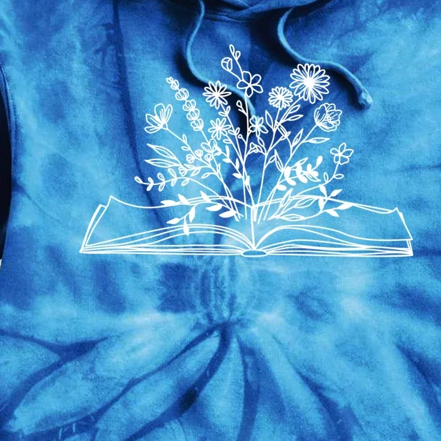 Wildflower Book Funny Reading Book Lover Funny Gift Tie Dye Hoodie