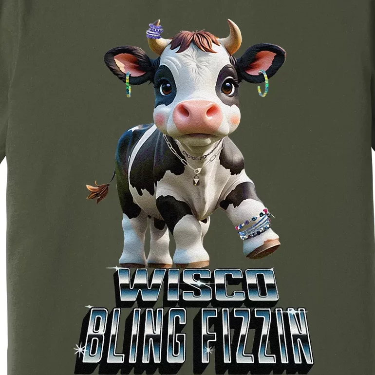 Wisco Bling Fizzin Cow Premium T-Shirt