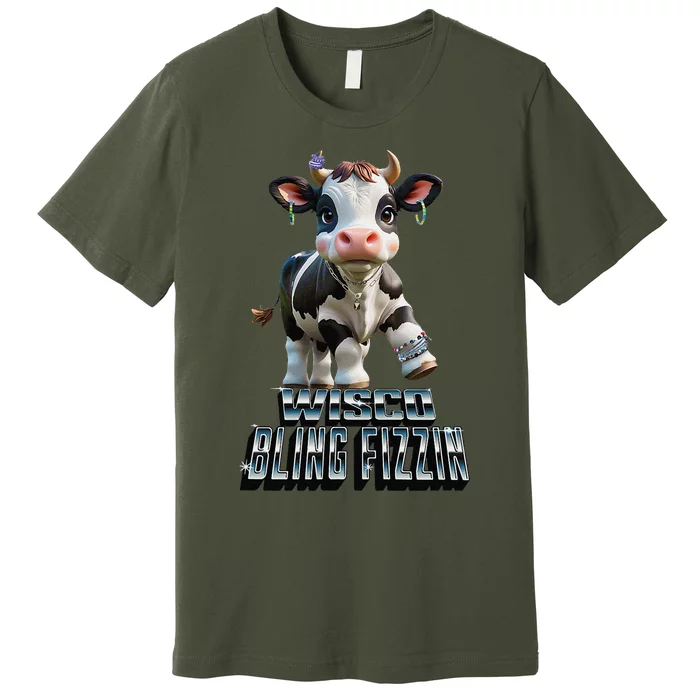 Wisco Bling Fizzin Cow Premium T-Shirt