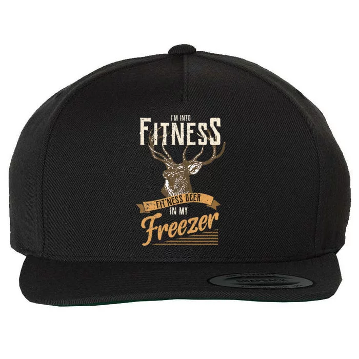 Whitetail Buck Funny Deer Hunting Season IM Into Fitness Wool Snapback Cap