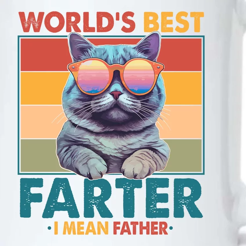 Worlds Best Farter I Mean Father Funny Retro Cat Black Color Changing Mug