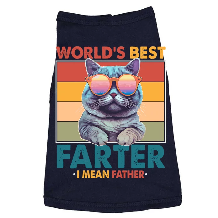 Worlds Best Farter I Mean Father Funny Retro Cat Doggie Tank