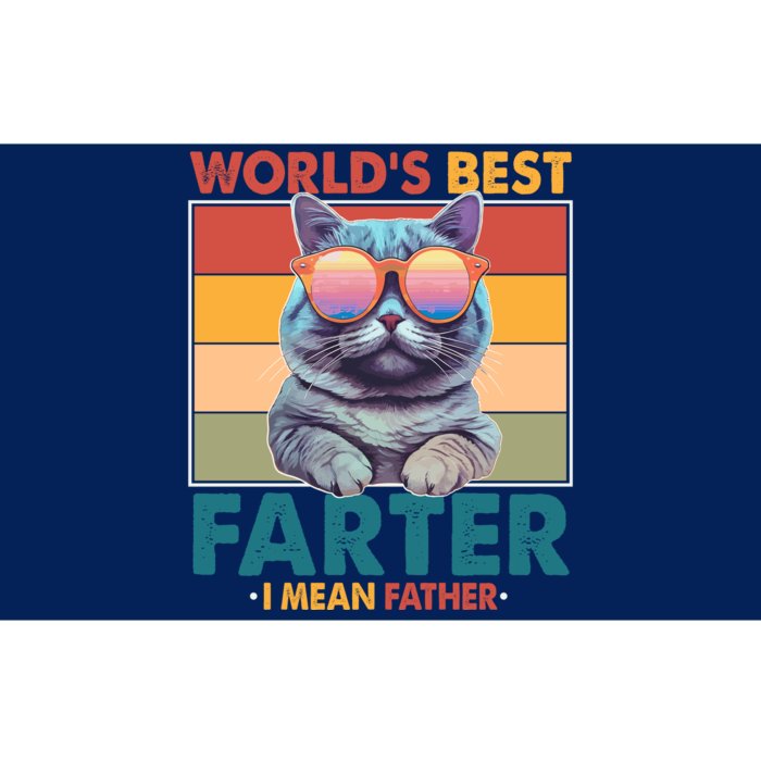 Worlds Best Farter I Mean Father Funny Retro Cat Bumper Sticker