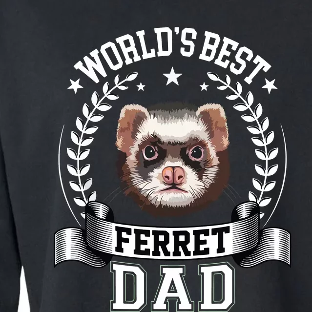 Worlds Best Ferret Dad Father Of Ferret Cropped Pullover Crew