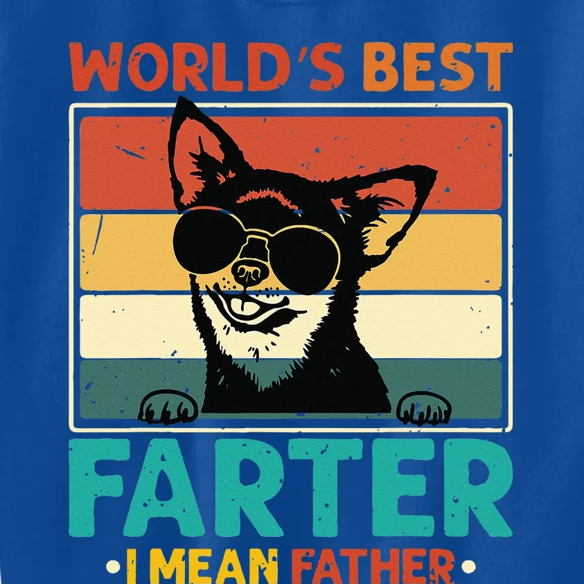 Worlds Best Farter I Mean Father Best Dad Ever Cool Dog Kids Sweatshirt