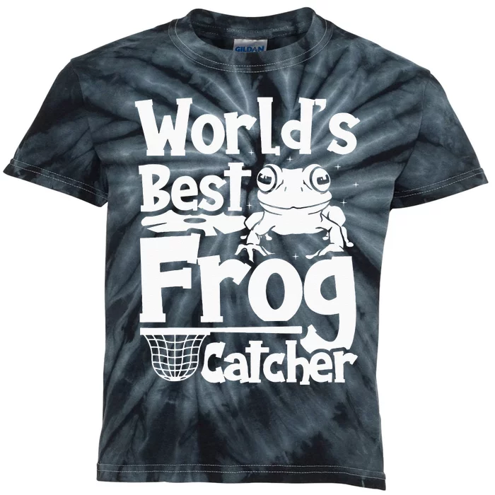 Worlds Best Frog Catcher Hunter Kids Tie-Dye T-Shirt