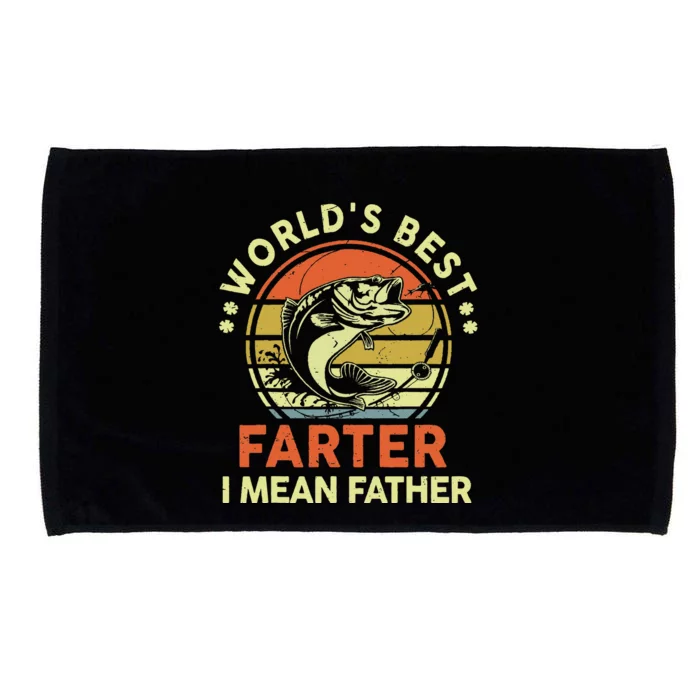 World's Best Farter I Mean Father Day Gift Funny Dad Fishing Microfiber Hand Towel