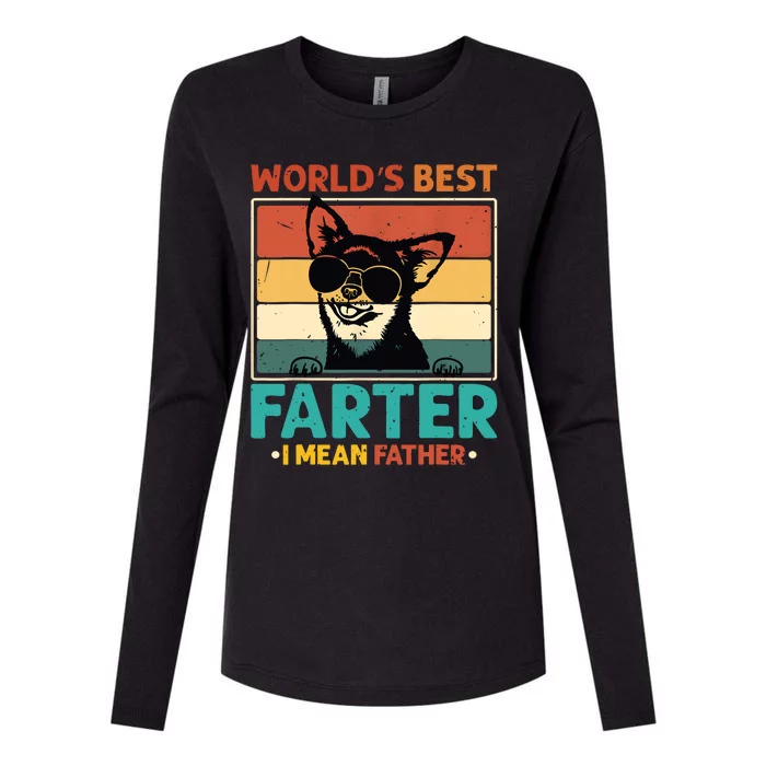 Worlds Best Farter I Mean Father Best Dad Ever Cool Dog Womens Cotton Relaxed Long Sleeve T-Shirt