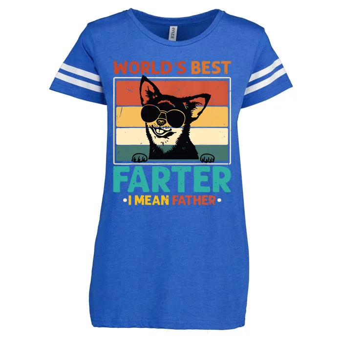 Worlds Best Farter I Mean Father Best Dad Ever Cool Dog Enza Ladies Jersey Football T-Shirt