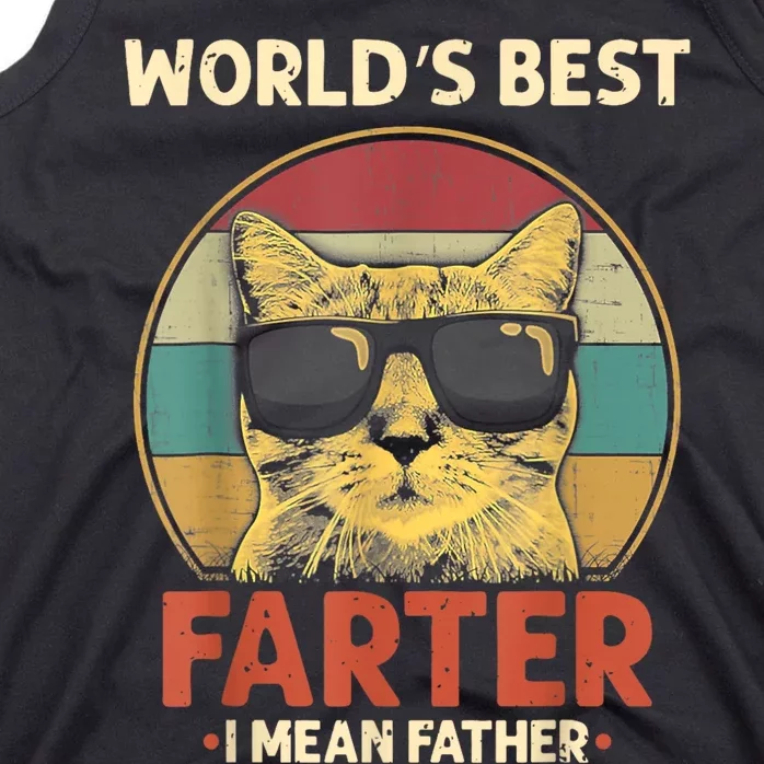 Worlds Best Farter I Mean Father Best Cat Dad Ever Funny Tank Top