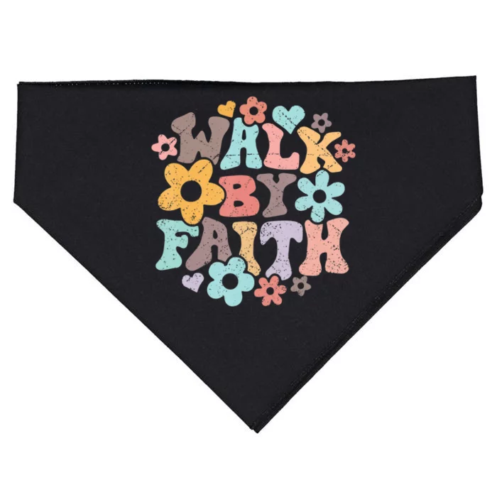 Walk By Faith Christian Jesus Love Religious Prayer Women USA-Made Doggie Bandana