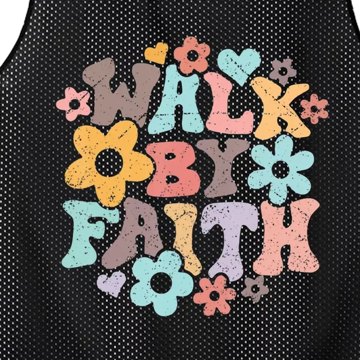 Walk By Faith Christian Jesus Love Religious Prayer Women Mesh Reversible Basketball Jersey Tank