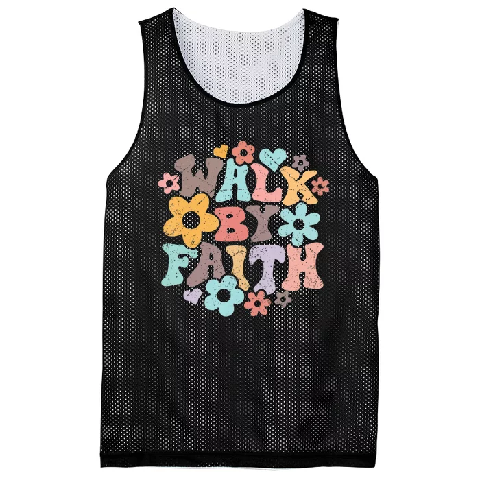 Walk By Faith Christian Jesus Love Religious Prayer Women Mesh Reversible Basketball Jersey Tank