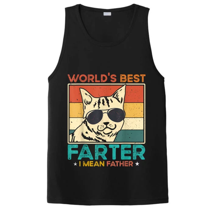 Worlds Best Farter I Mean Father Funny Best Cat Dad Ever Performance Tank