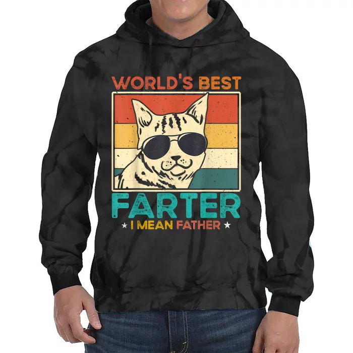 Worlds Best Farter I Mean Father Funny Best Cat Dad Ever Tie Dye Hoodie