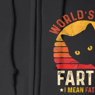 Worlds Best Farter I Mean Father Best Cat Dad Ever Full Zip Hoodie