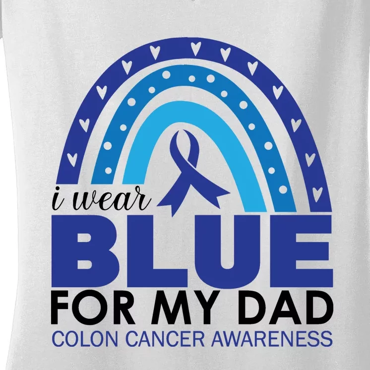 Wear Blue For My Dad_Black Women's V-Neck T-Shirt