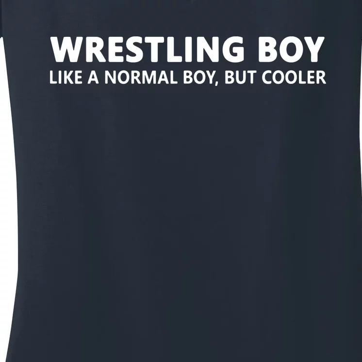 Wrestling Boy Funny Wrestling Boy Women's V-Neck T-Shirt