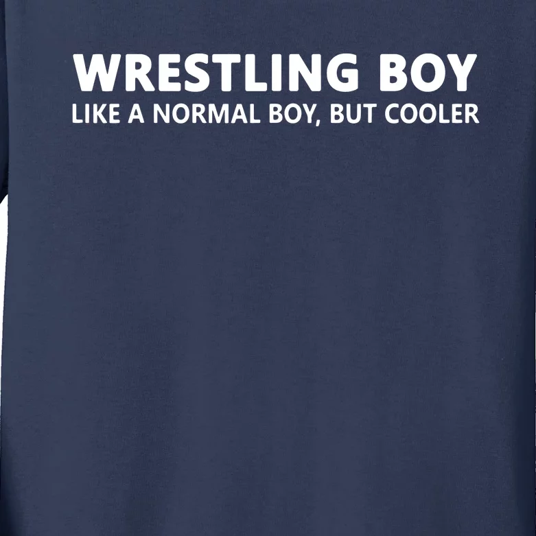 Wrestling Boy Funny Wrestling Boy Kids Long Sleeve Shirt