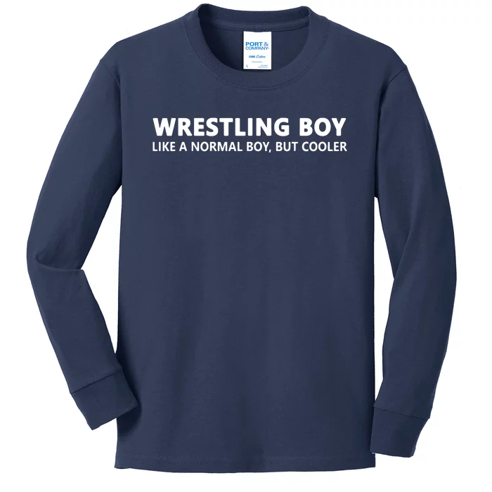 Wrestling Boy Funny Wrestling Boy Kids Long Sleeve Shirt