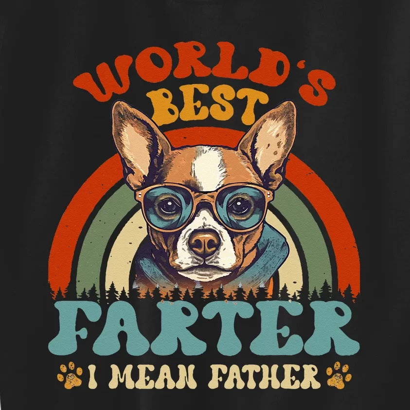 Worlds Best Farter I Mean Father Best Dad Ever Cool Dog Kids Sweatshirt