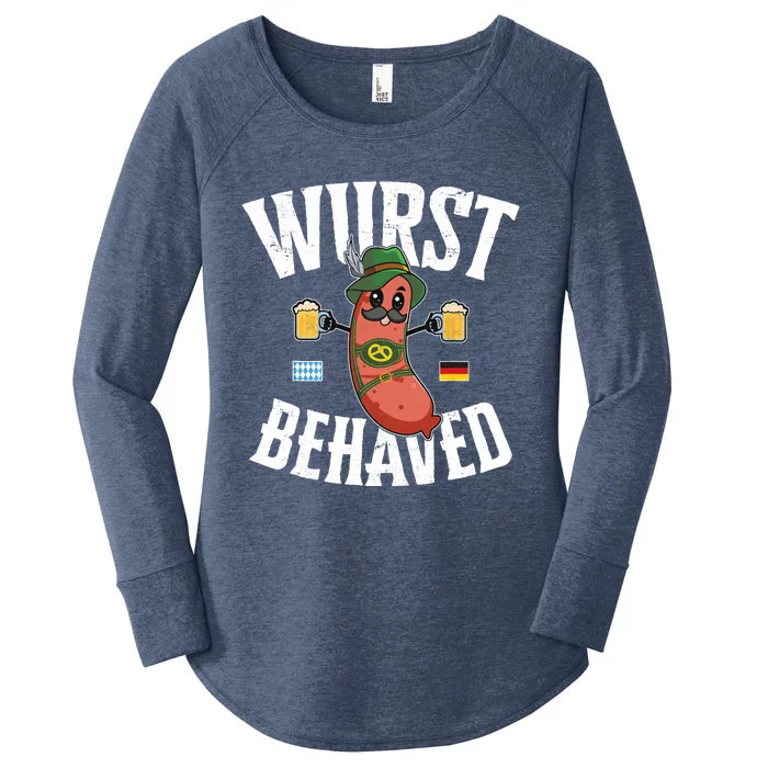 Wurst Behaved Funny German Bratwurst Oktoberfest Women's Perfect Tri Tunic Long Sleeve Shirt