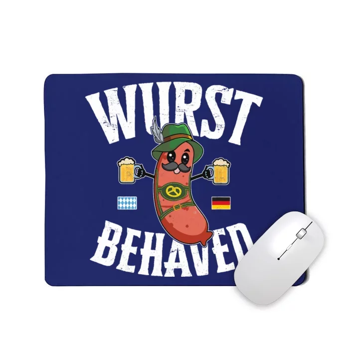 Wurst Behaved Funny German Bratwurst Oktoberfest Mousepad