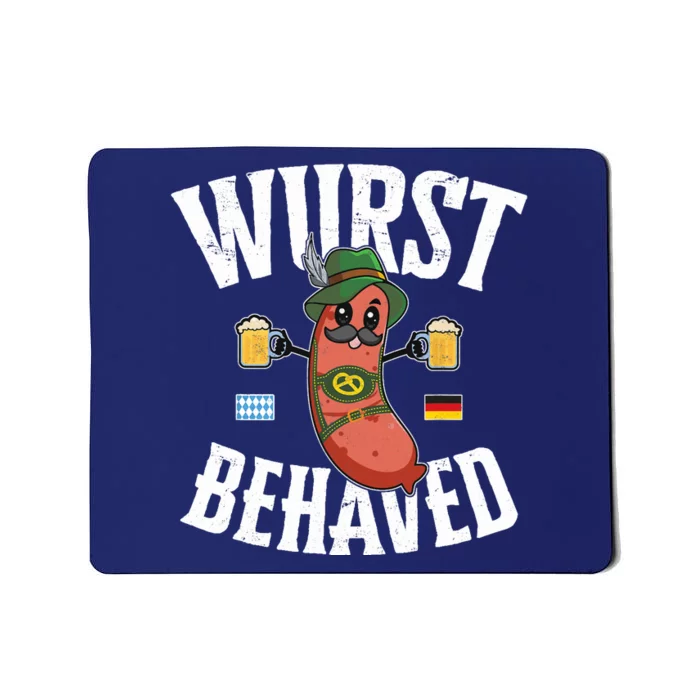 Wurst Behaved Funny German Bratwurst Oktoberfest Mousepad