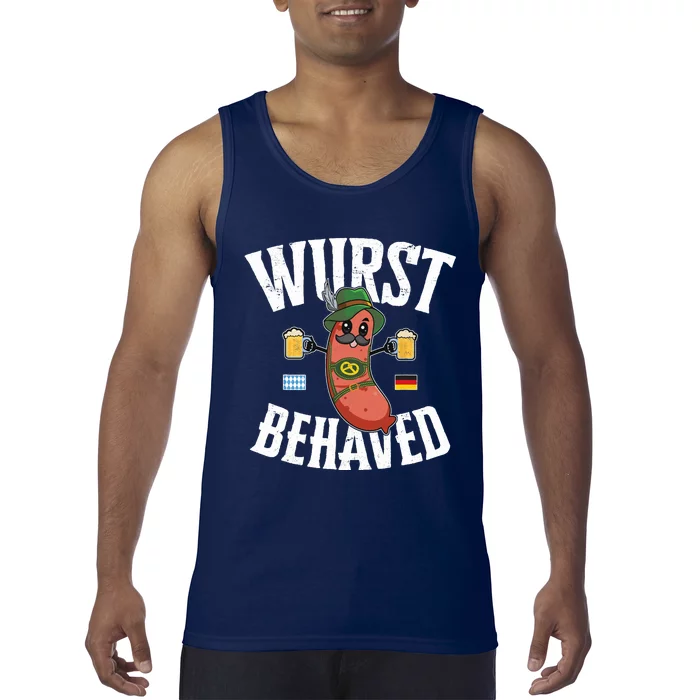 Wurst Behaved Funny German Bratwurst Oktoberfest Tank Top