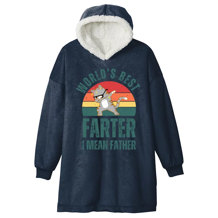 World’s Best Farter I Mean Father Vintage Hooded Wearable Blanket