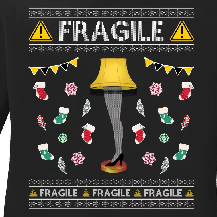 Wild Bobby Fragile Leg Lamp Christmas Story Funny Ugly Ladies Long Sleeve Shirt