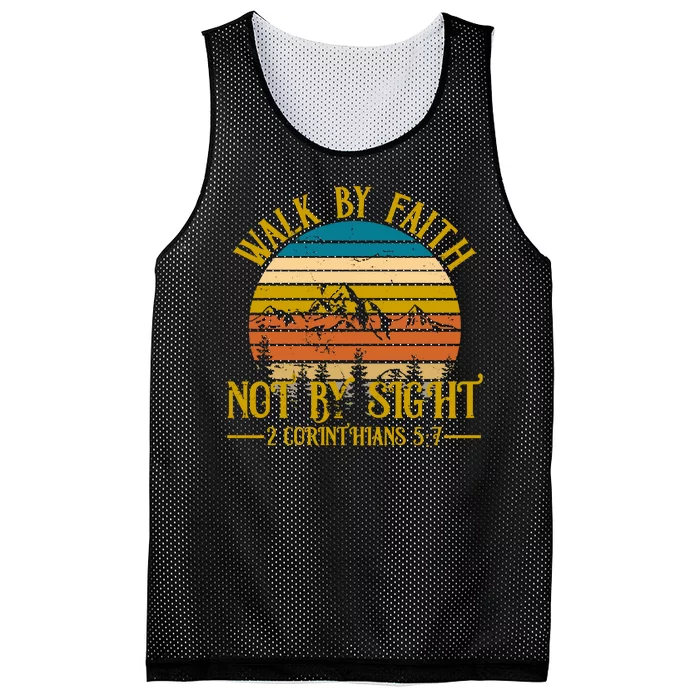 Walk By Faith Not By Sight 2 Corinthians 5:7 Mesh Reversible Basketball Jersey Tank