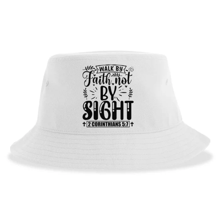 Walk By Faith Not By Sight Bible Verse 2 Corinthians 57 Sustainable Bucket Hat