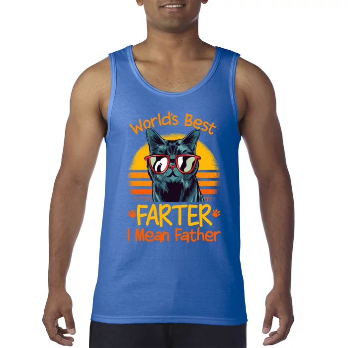 Worlds Best Farter I Mean Father Best Cat Dad Ever Tank Top