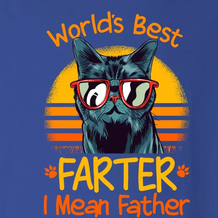 Worlds Best Farter I Mean Father Best Cat Dad Ever Toddler Long Sleeve Shirt